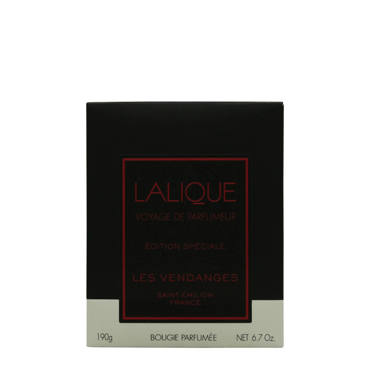 En flaska Lalique eleganta dofter cologne i svart och rött.